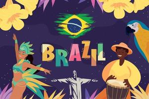 cartel del país de brasil vector