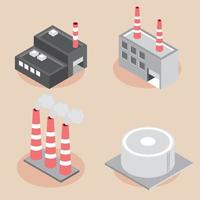 icon collection industrial structures vector