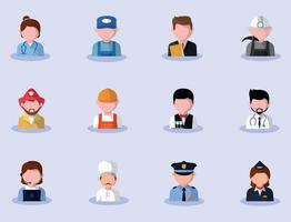 icon set people professions vector