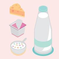 icono productos isométricos leche vector