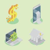 set fintech icons vector