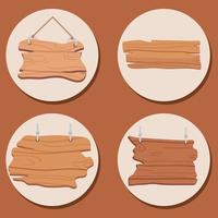 icons wooden board advertising vector