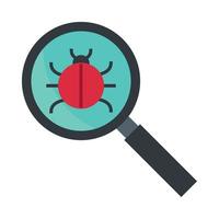 malware bug with magnifier vector