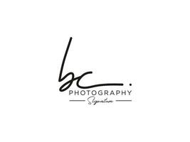 Letter BC Signature Logo Template Vector