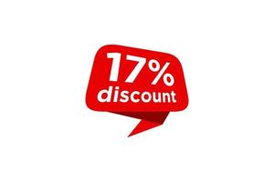 17 discount, Sales Vector badges for Labels, , Stickers, Banners, Tags, Web Stickers, New offer. Discount origami sign banner.