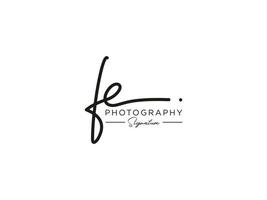 Letter FE Signature Logo Template Vector