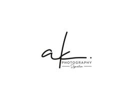 Letter AK Signature Logo Template Vector