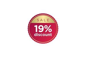 19 discount, Sales Vector badges for Labels, , Stickers, Banners, Tags, Web Stickers, New offer. Discount origami sign banner.