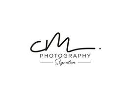 Letter CM Signature Logo Template Vector