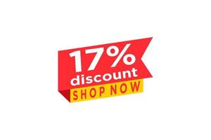 17 discount, Sales Vector badges for Labels, , Stickers, Banners, Tags, Web Stickers, New offer. Discount origami sign banner.