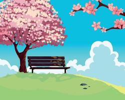 anime scene background vector