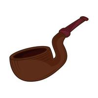 wooden tobacco pipe vector