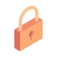 isometric padlock security vector