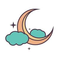 space moon and clouds vector