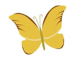 yellow butterfly icon vector