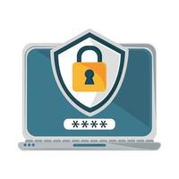 cyber security laptop vector