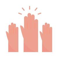 raised hands elections vector