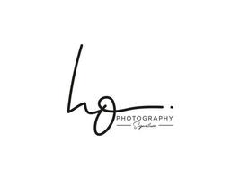 Letter HO Signature Logo Template Vector