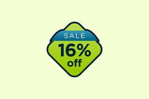 16 discount, Sales Vector badges for Labels, , Stickers, Banners, Tags, Web Stickers, New offer. Discount origami sign banner.