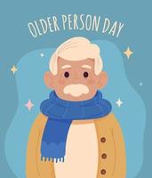 older person day card vector