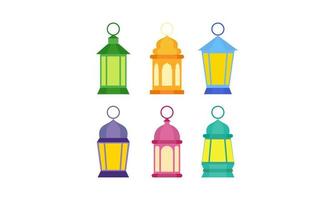 Set of Ramadan Lantern Flat Design vector