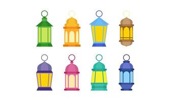 Set of Ramadan Lantern Flat Design vector