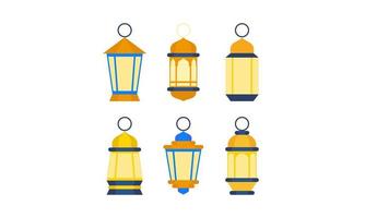 Set of Ramadan Lantern Flat Design vector