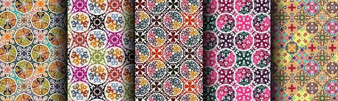 bundle abstract ethnic background dynamic pattern vector