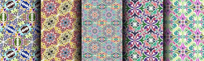modern ethnic abstract background pattern bundle vector