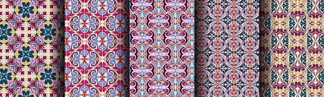 bundle abstract ethnic background dynamic pattern vector