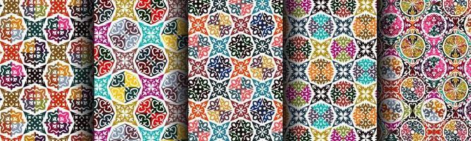 bundle abstract ethnic background dynamic pattern vector