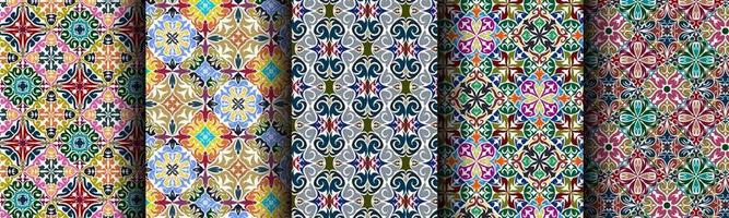 bundle abstract ethnic background dynamic pattern vector