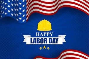 Labor Day Vector greeting card. United States national holiday illustration with United States flag