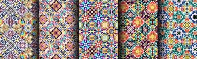bundle abstract ethnic background dynamic pattern vector