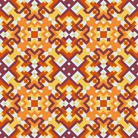 Vector seamless pattern of simple geometric shapes. Repeating endless ornament of squares, rhombuses and triangles. Colorful abstract background, wallpaper. Image with kaleidoscope effect, tiles