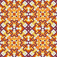 Vector seamless pattern of simple geometric shapes. Repeating endless ornament of squares, rhombuses and triangles. Colorful abstract background, wallpaper. Image with kaleidoscope effect, tiles