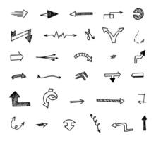 Vector set of hand drawn arrows, elements for presentation