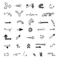 Vector set of hand drawn arrows, elements for presentation