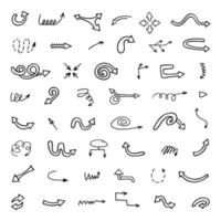 Vector set of hand drawn arrows, elements for presentation