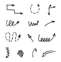 Vector set of hand drawn arrows, elements for presentation