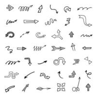 Vector set of hand drawn arrows, elements for presentation