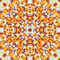 Vector seamless pattern of simple geometric shapes. Repeating endless ornament of squares, rhombuses and triangles. Colorful abstract background, wallpaper. Image with kaleidoscope effect, tiles