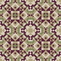 Vector seamless pattern of simple geometric shapes. Repeating endless ornament of squares, rhombuses and triangles. Colorful abstract background, wallpaper. Image with kaleidoscope effect, tiles