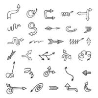 Vector set of hand drawn arrows, elements for presentation