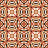 Vector seamless pattern of simple geometric shapes. Repeating endless ornament of squares, rhombuses and triangles. Colorful abstract background, wallpaper. Image with kaleidoscope effect, tiles
