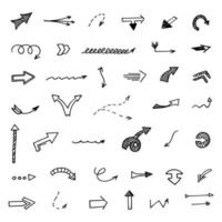 Vector set of hand drawn arrows, elements for presentation