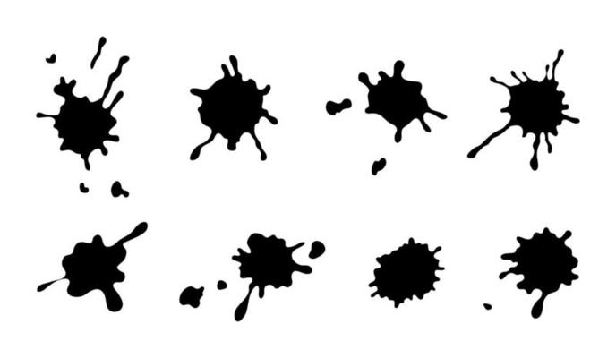 Vector set of ink blots. Grunge design element for decoration