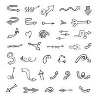 Vector set of hand drawn arrows, elements for presentation