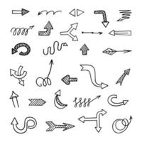 Vector set of hand drawn arrows, elements for presentation