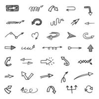 Vector set of hand drawn arrows, elements for presentation